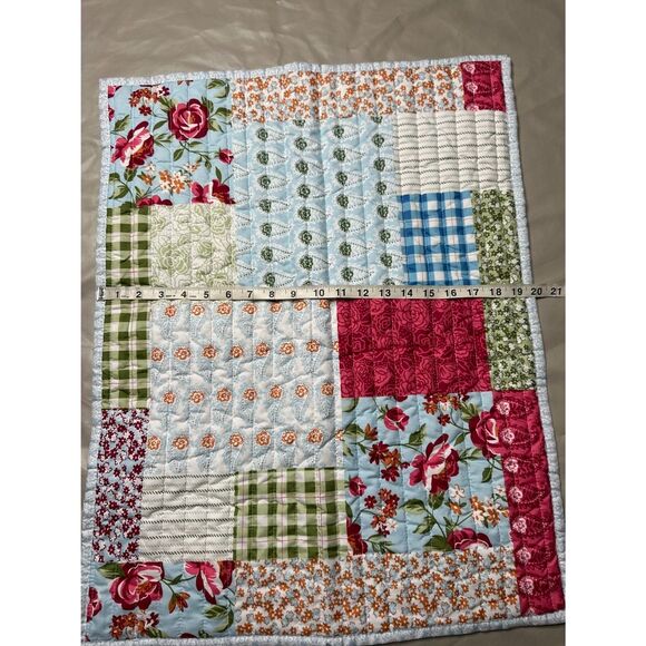 MARTHA STEWART everyday Quilted Design floral Standard pillowcases white blue - Picture 4 of 9